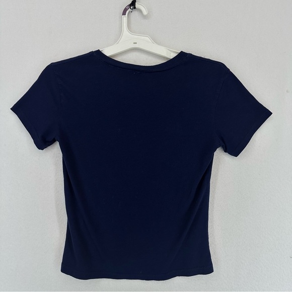 Basic Short Sleeve V Neck T Shirt Women’s XS Blue - Picture 5 of 7